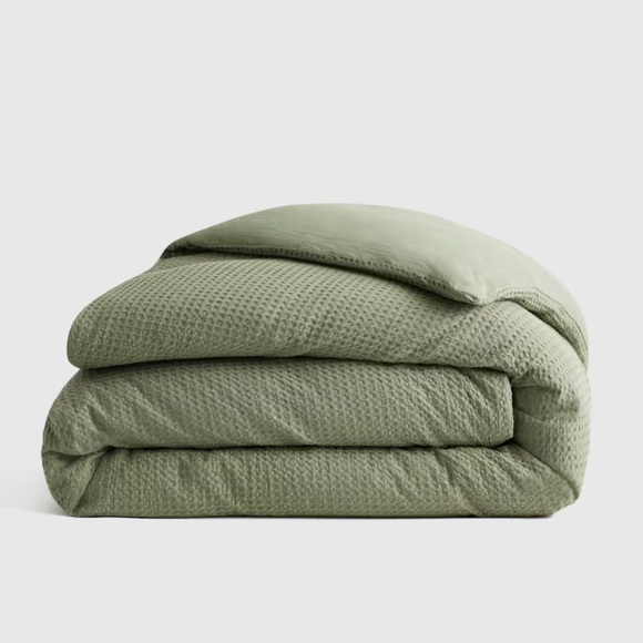 Quince Other - NWOT QUINCE Organic Luxe Honeycomb Duvet Cover Full/Queen Olive 0264
